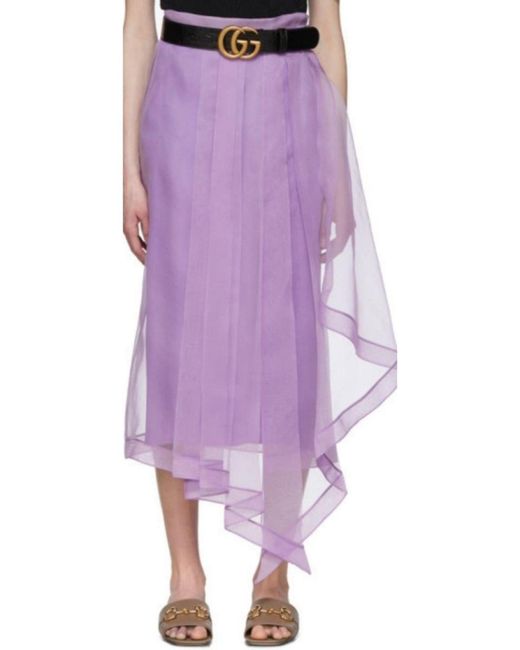Gucci Purple Silk Organza Skirt