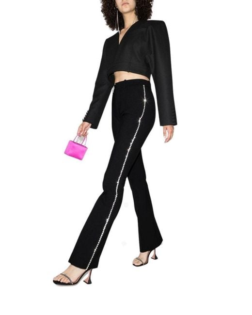 Area Black Fitted Jeweled Pants