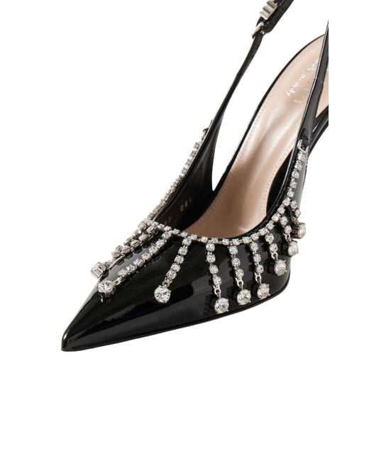 Gucci Black Guinevere 105mm Patent Leather Slingback Pumps