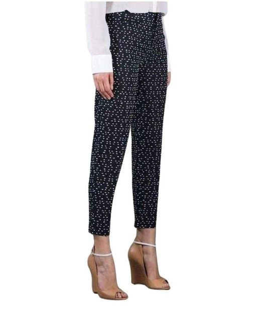Chloé Blue Wool Blend Pattern Trousers