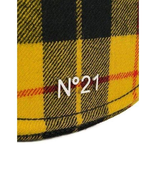 N°21 Yellow Round Checked Tartan Crossbody Bag