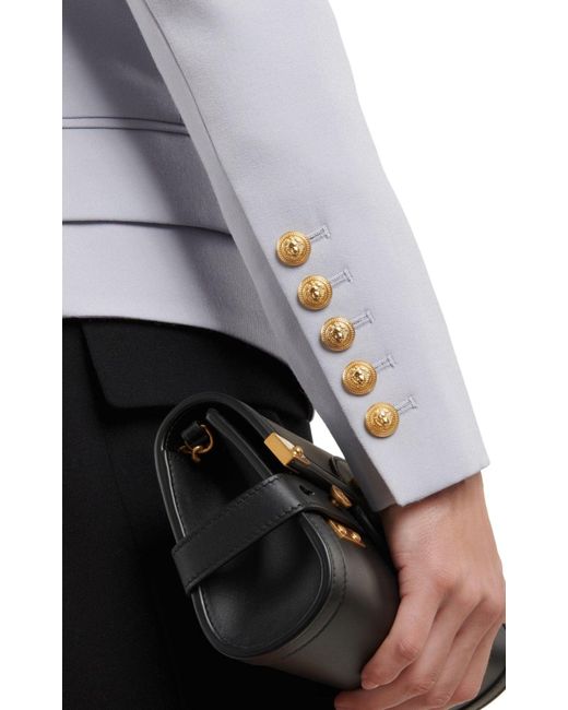 Balmain Double Breasted Blue Wool Blazer