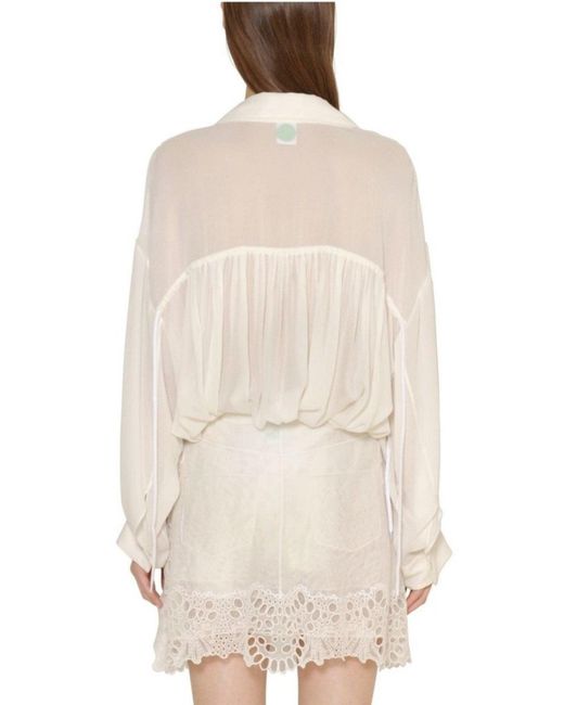 Chloé White Oversize Fine Crepe Shirt