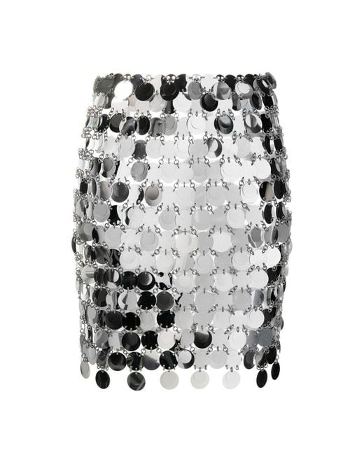 Rabanne Gray Mirror-effect Mini Skirt