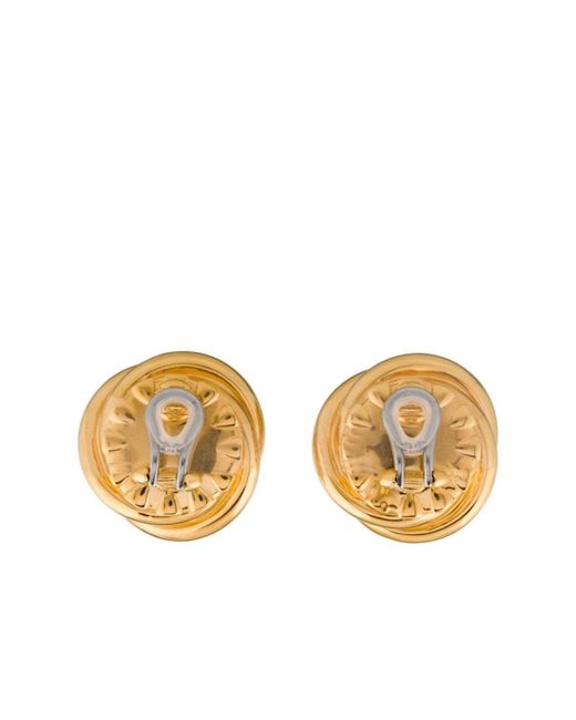 Gucci Metallic Gold-tone Double G Faux Pearl Clip-on Earrings