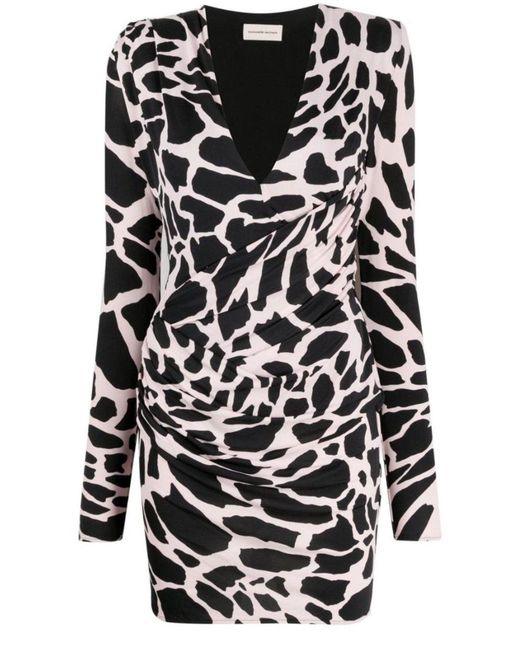 Alexandre Vauthier Black Giraffe Print Mini Dress