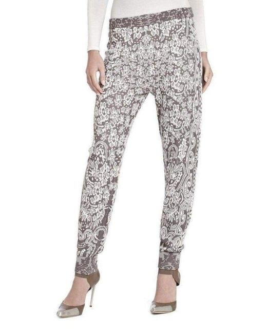 BCBGMAXAZRIA Natural Alder Relief Jacquard Lace Silk Blend Sweat Pant