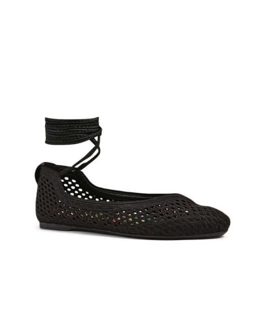 Dior Black Poeme Cotton Ankle-tie Ballerina Flats