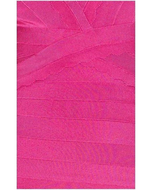 Hervé Léger Nikayla Scalloped Edge Caprice Pink Dress