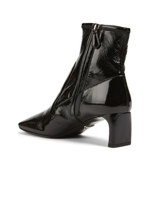 Prada Black Тechnical Patent Leather Ankle Boots