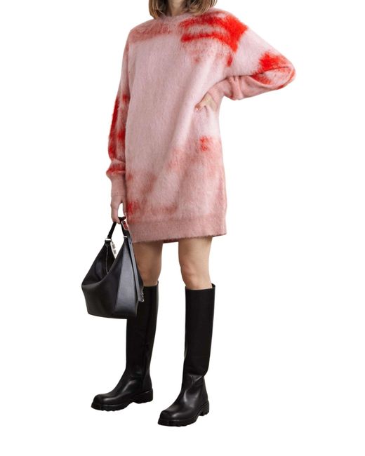 Givenchy Pink Chito Brushed Jacquard-knit Mini Dress