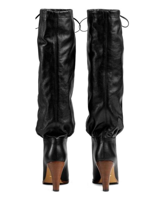 Gucci Black Leather Mid-heel Boot