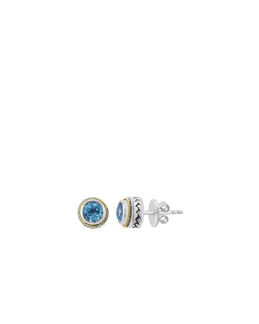 Effy Sterling Silver And Blue Topaz Stud Earrings