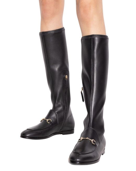 Gucci Jordaan Black Leather Knee-high Boots