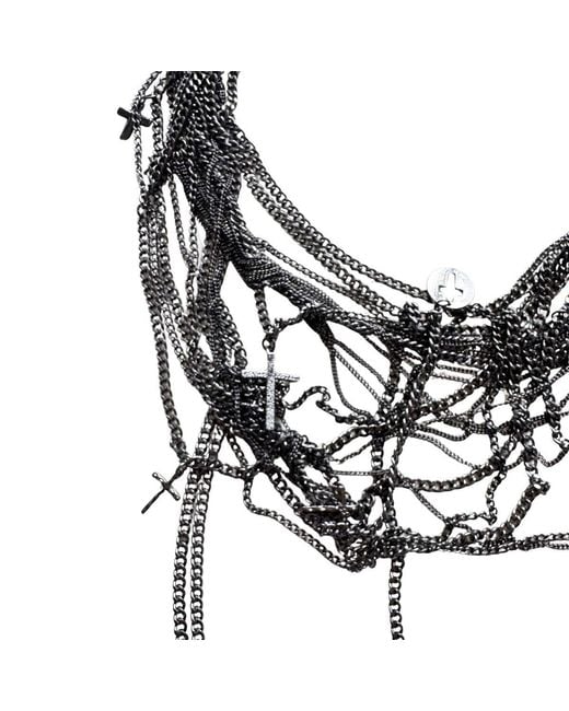 BCBGMAXAZRIA Black Layered Charm Chain Statement Necklace