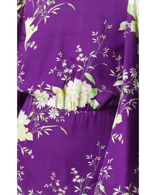 The Attico Purple Gobi Floral-print Silk Mini Dress