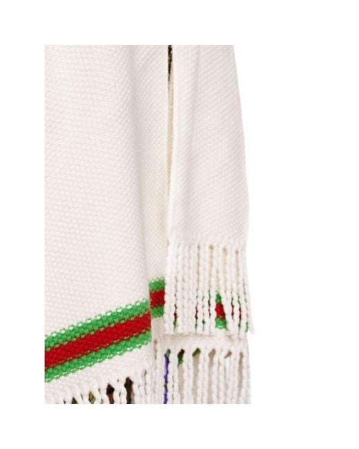 Gucci Natural Cape With Oversize Wool Scarf