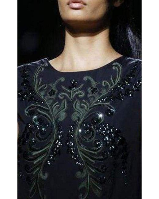 Dries Van Noten Black Sequinned Asymmetric Ruffle Cotton Dress Fr 38 (us 8)