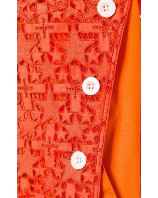 Sacai Orange Lace Trim Sangallo Dress