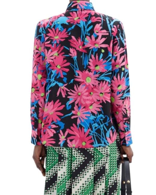 Gucci Red X Ken Scott Floral Print Silk Shirt