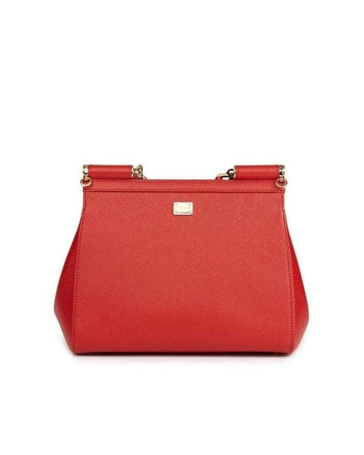 Dolce & Gabbana Red Family Print Sicily Tote Bag Regular