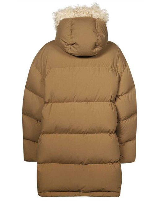 Gucci Brown Padded Puffer Jacket With Faux Fur Hood