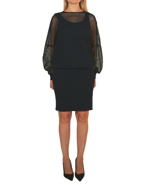 Chloé Blue Sweatshirt Cashmere Blend Dress