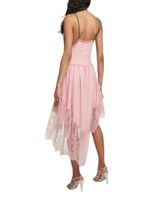 Gucci Pink Lace-trimmed Chiffon Lingerie Dress