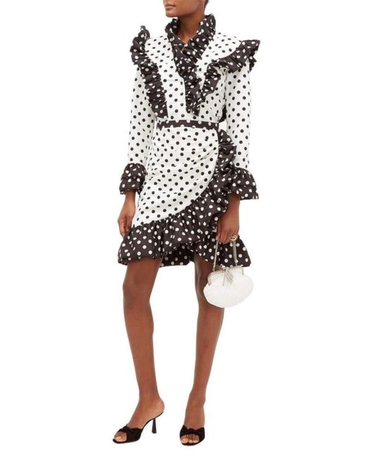 Rodarte Black Ruffled Polka-dot Skirt