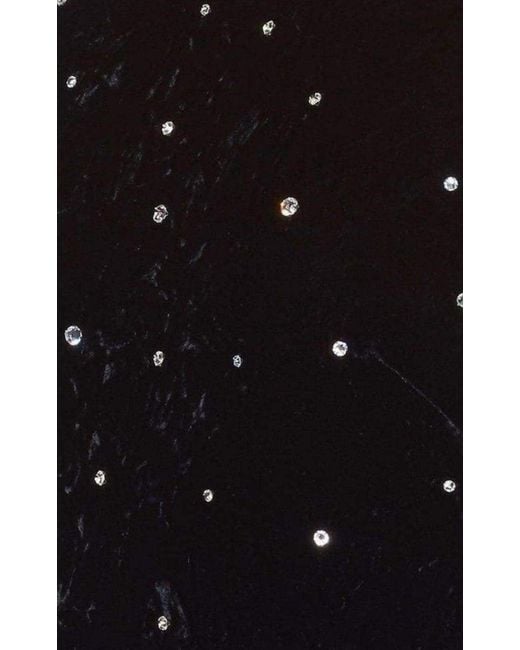 Miu Miu Black Open-back Crystal-embellished Crushed-velvet Midi Dress It 38