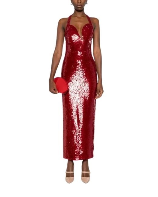 The New Arrivals Ilkyaz Ozel Red Manon Sequin Bustier Gown