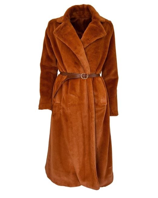 Cult Moda Orange Plush Trench Coat