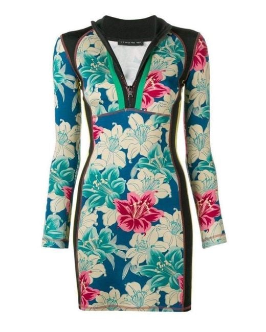 Etro Blue Multicolor Floral Dress