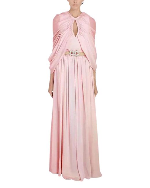Giambattista Valli Pink Cape-style Silk Gown
