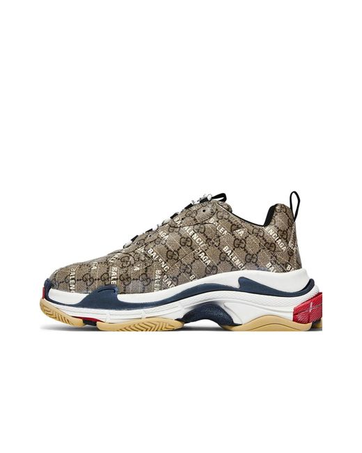Gucci Brown X Balenciaga The Hacker Project Triple S Sneakers