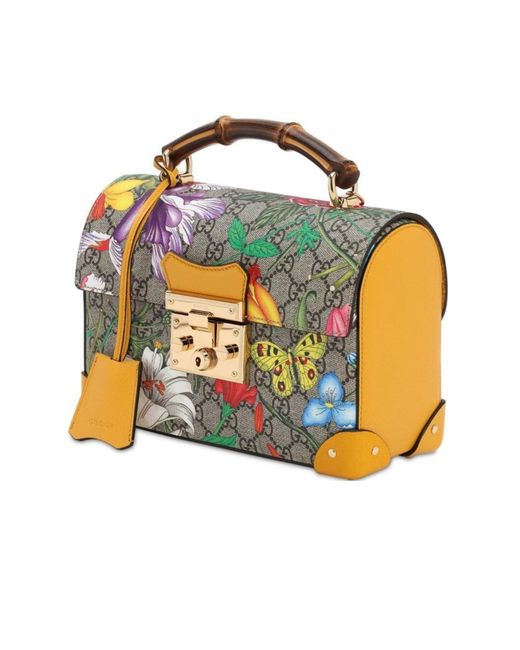 Gucci padlock floral bag top