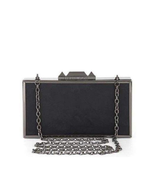 BCBGMAXAZRIA Black Sadie Box Clutch With Side Handle