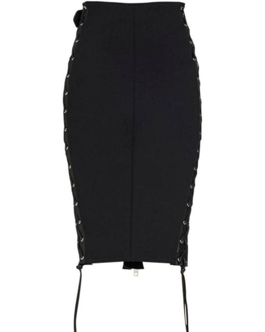 Balenciaga Black Leather Pencil Skirt Fr 38 (us 8)