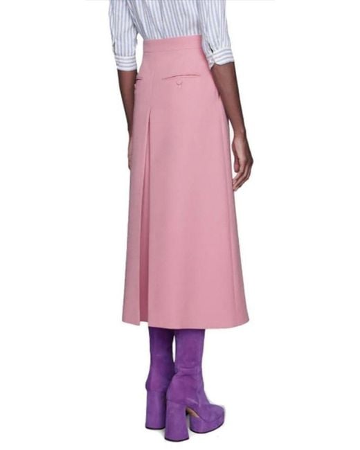 Gucci Purple High-rise Wide Silk-blend Pants