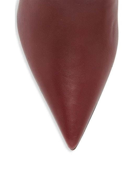 AMINA MUADDI Red Olivia Leather Over-the-knee Boots