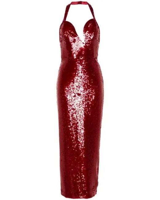 The New Arrivals Ilkyaz Ozel Red Manon Sequin Bustier Gown