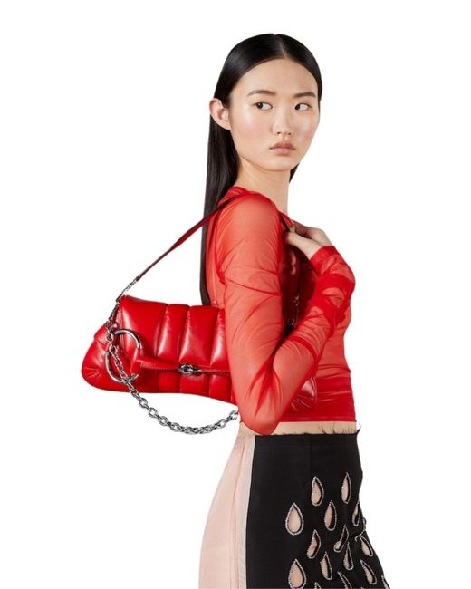 Gucci Red Horsebit Chain Medium Shoulder Bag