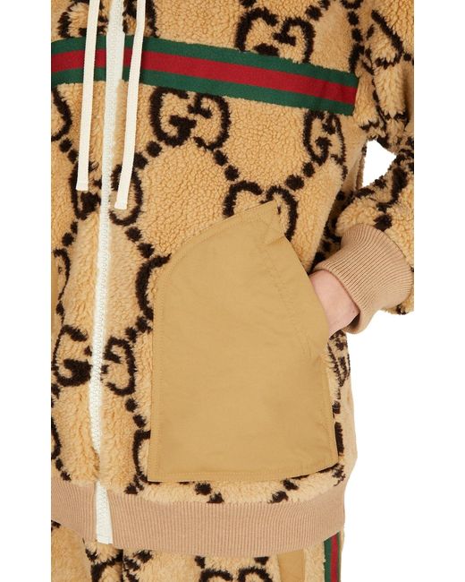 Gucci Natural GG Pattern Wool Fleece Jacket