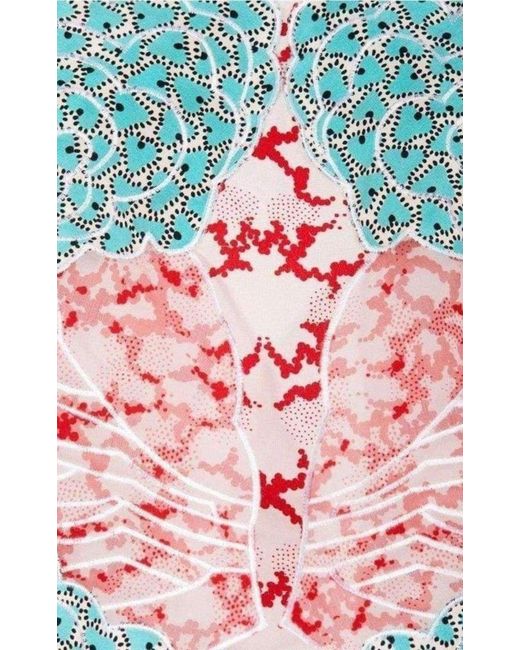 Stella McCartney Blue Applique Silk Collen Sleeveless Blouse