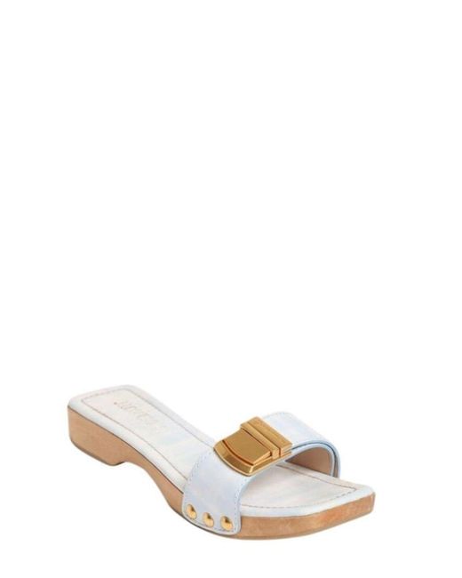 Jacquemus White Les Tatanes Leather Slides Sandals