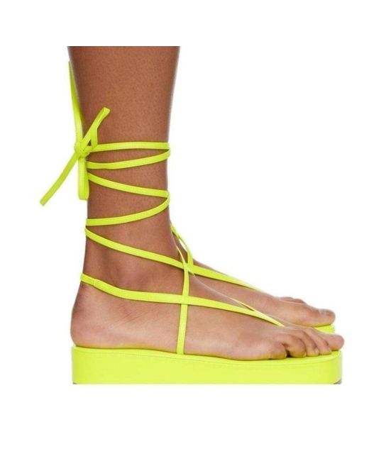 AMINA MUADDI Yellow Jamie Platform Sandals