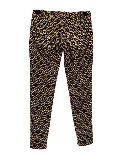 Balmain Metallic Jacquard Skinny Pants