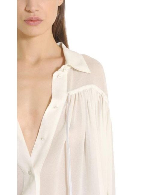 Chloé White Oversize Fine Crepe Shirt