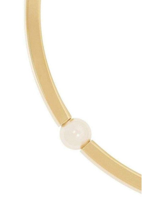 Chloé Metallic Darcey Inset Swarovski Pearl Chunky Torque Necklace