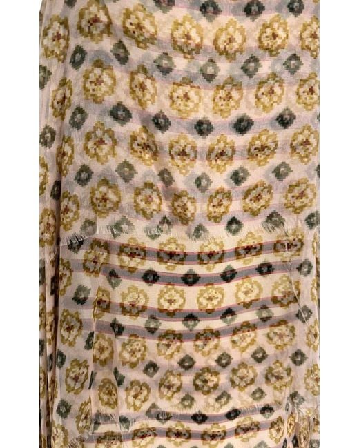 Dries Van Noten Natural Tiered Chiffon Slip Silk Dress